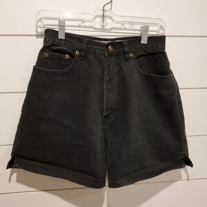Vintage nevada sz 8 high waisted shorts black jean distressed grunge denim